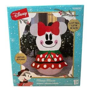 NEW 3.5 Foot Disney Airblown Inflatable Minnie‎ Mouse Snowman Gemmy Christmas